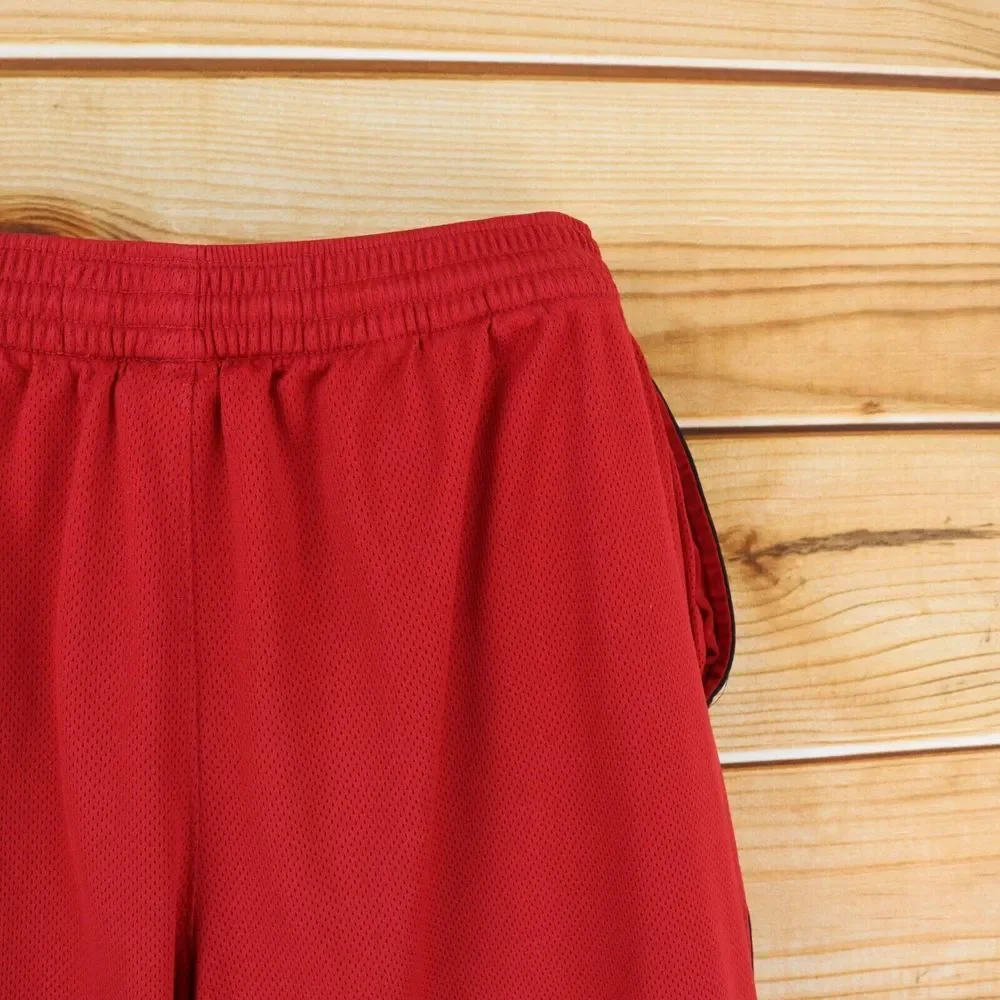 Nike Athletic Gym Shorts Mens Size M Red Basketball‎ Pockets Elastic Waist